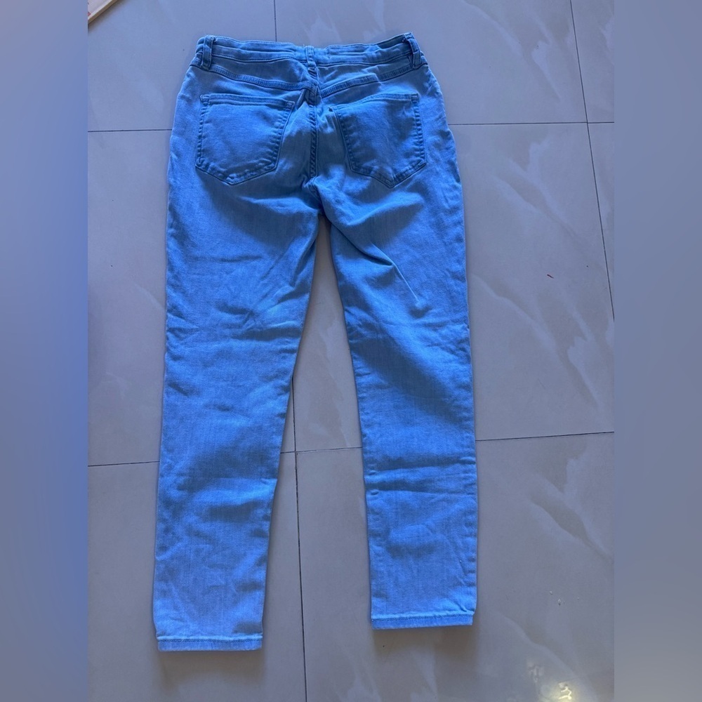 Free people jenas light Blue Distressed Jeans size 29 W pocket zipper - Picture 13 of 13
